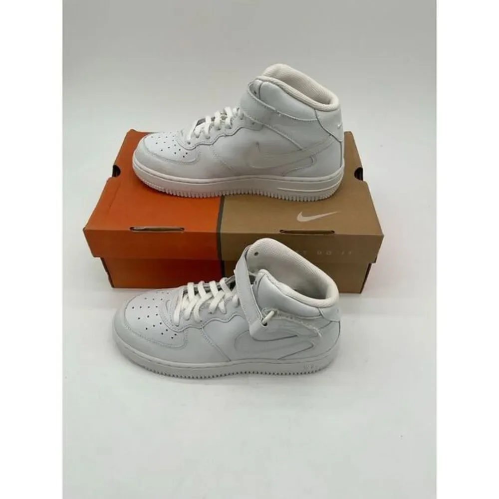 New Nike Air Force 1‎ Mid White/White 2.5Y/ 4 Women's
